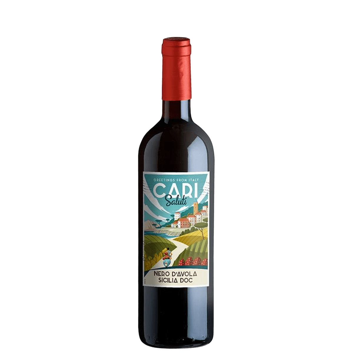 Cari Saluti, Nero d’Avola Sicilia DOC flaska