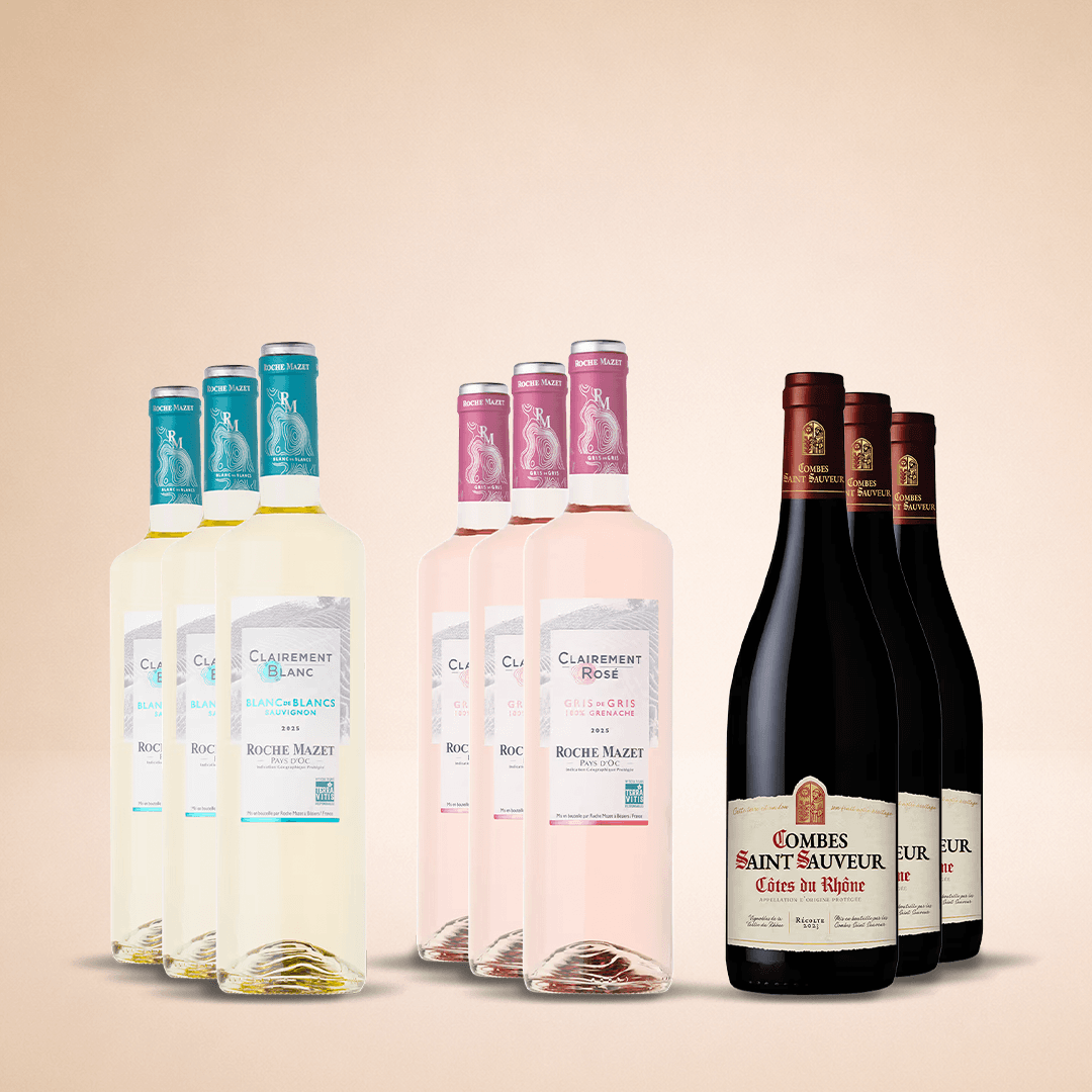 Hållbar trio av Sauvignon Blanc, Rosé och Côtes du Rhône